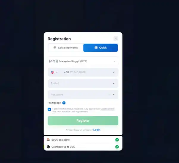 1win online registration