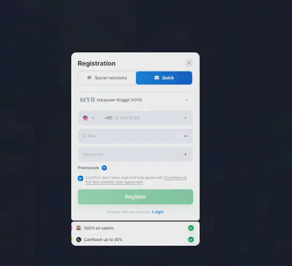 1win online registration